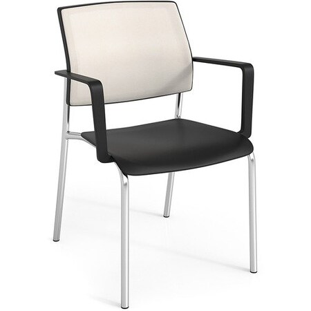 United Chair Co Chair, w/Arms, MeshBack, 22-1/4inx22-1/4inx33in, Zest/BK, UNCF32ECQA07